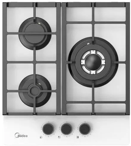 Газовая варочная панель Midea MG449TGW, закалённое стекло, белый
