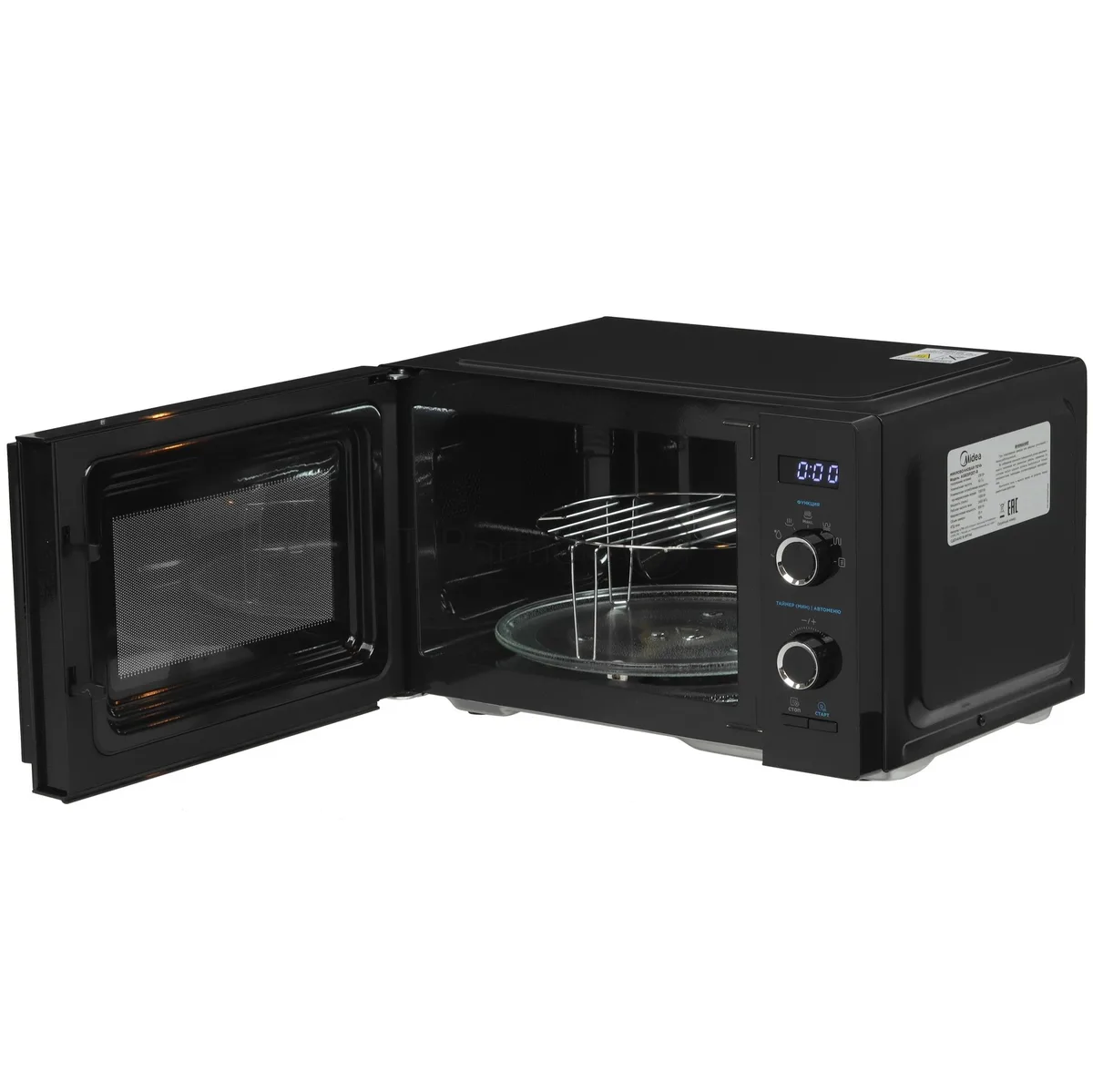 Микроволновая печь Midea AG825P2ET-B, с грилем, чёрный — фото 2