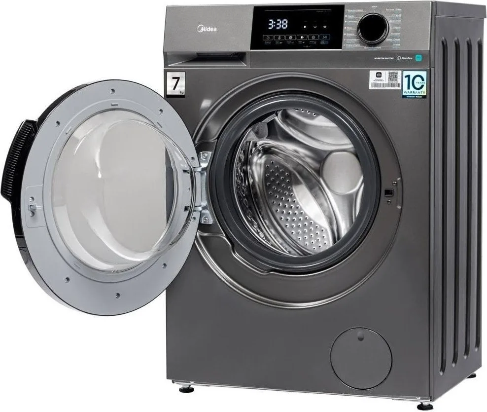 Стиральная машина Midea MFC3712BSW40/S, вертикальная загрузка, серебристый