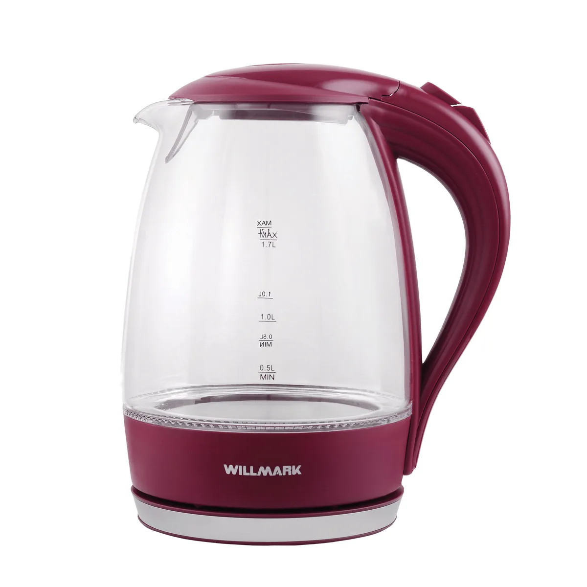 Чайник Willmark WEK-1708G, электрический, красный