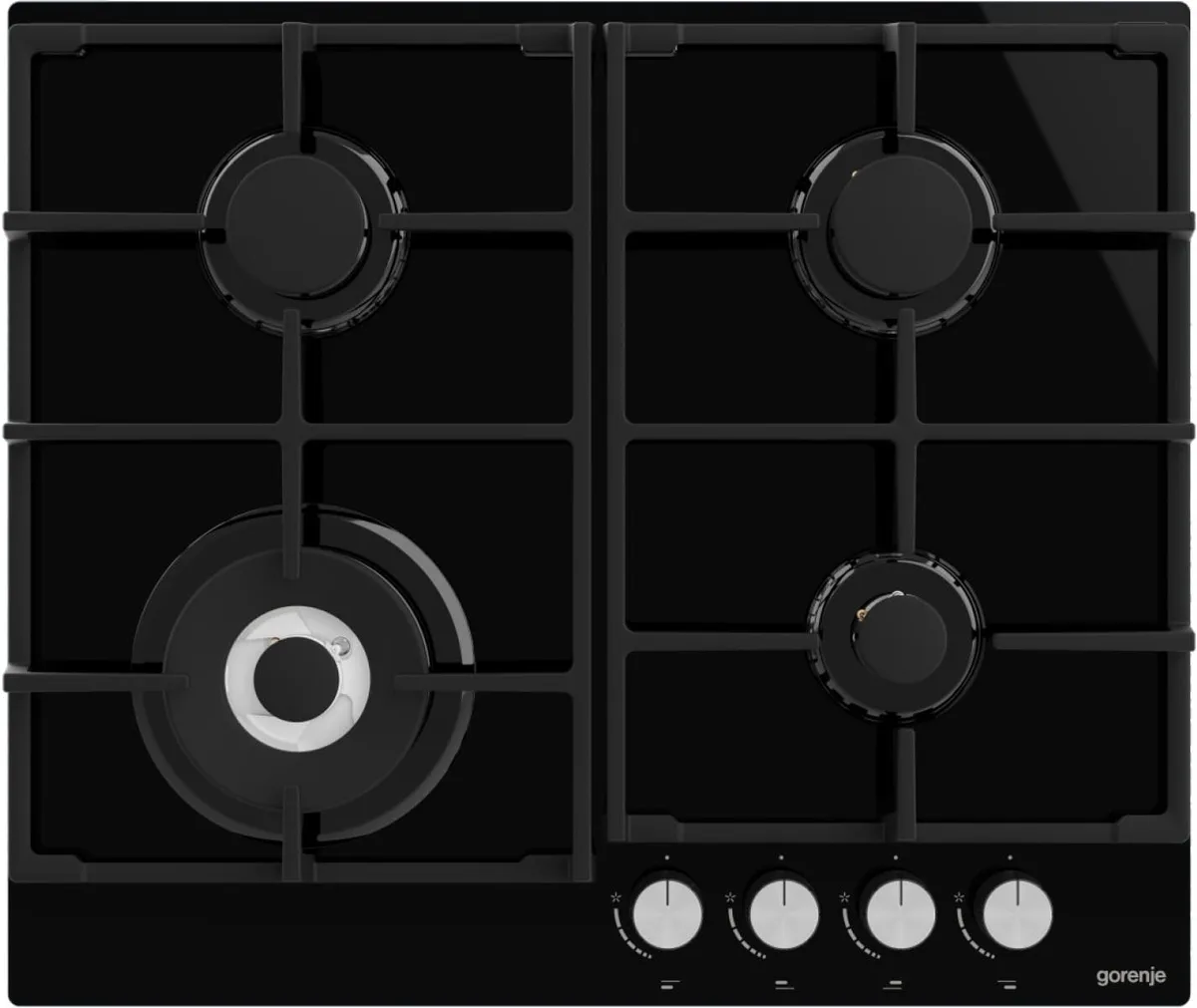 Газовая варочная панель Gorenje GTW641AKB, закалённое стекло, чёрный