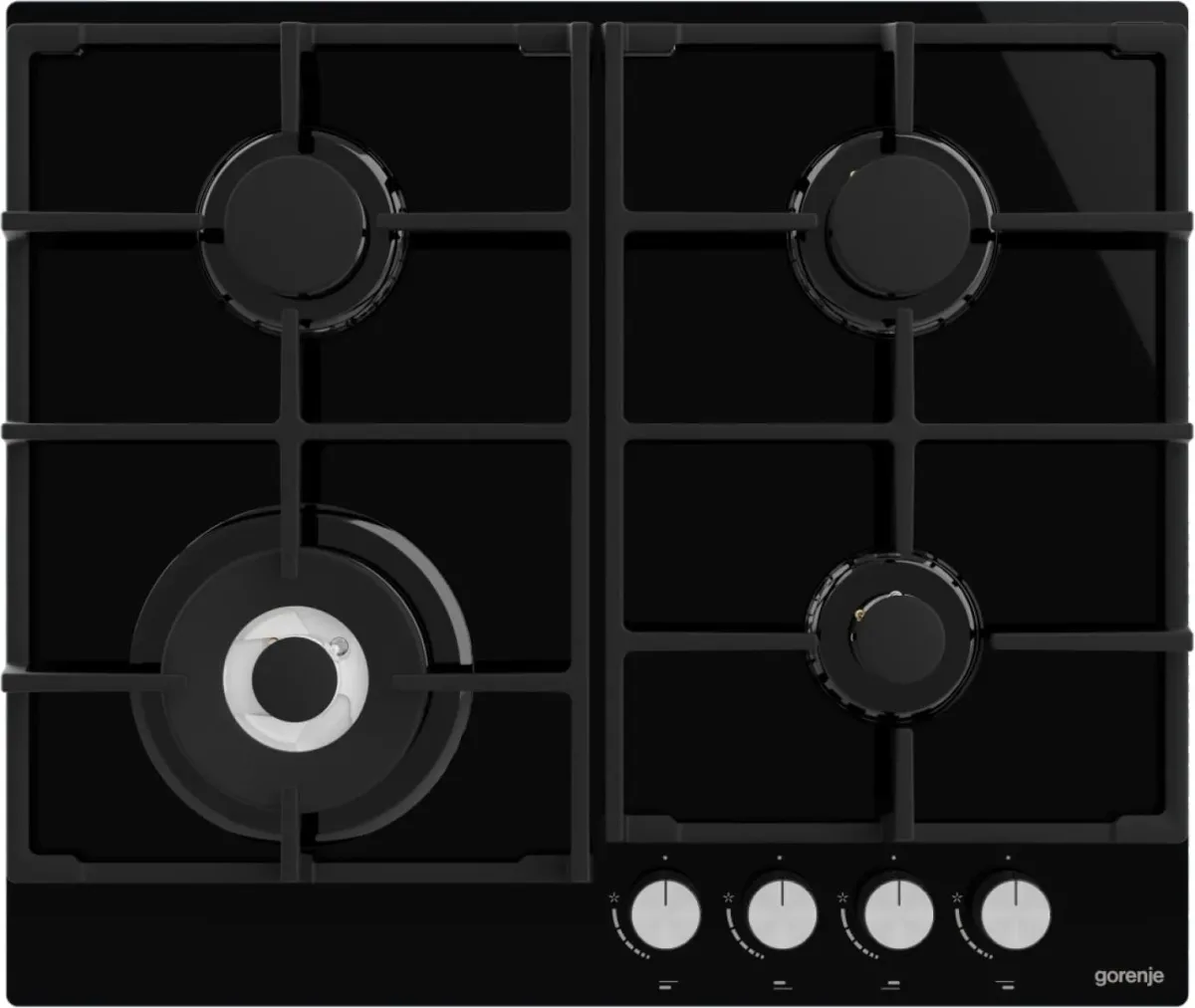 Газовая варочная панель Gorenje GTW641AKB, закалённое стекло, чёрный — фото 2