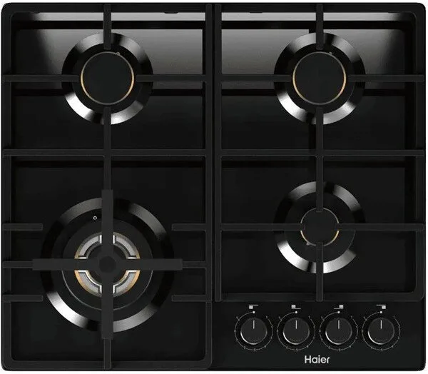 Газовая варочная панель Haier HHQ-G64CAQB, закалённое стекло, чёрный