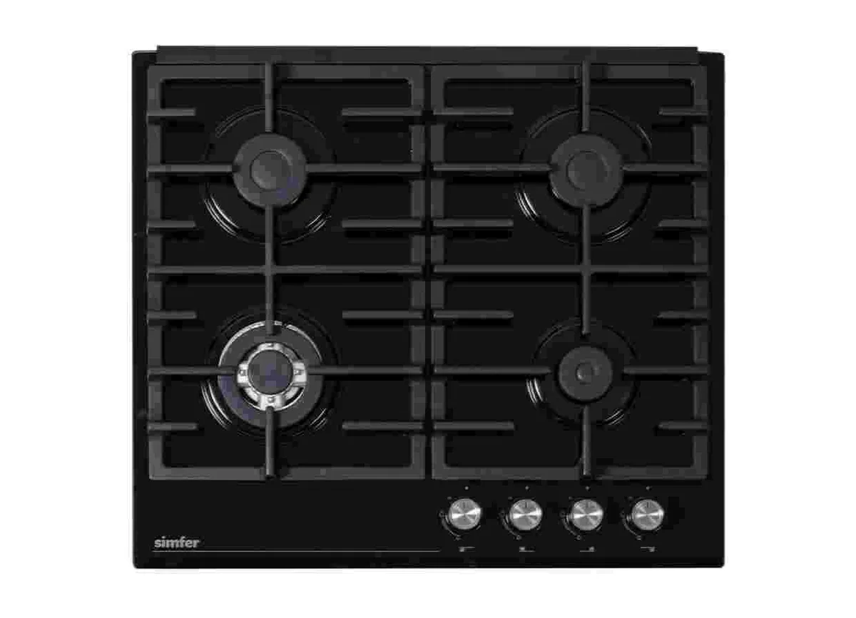 Газовая варочная панель Simfer H60H41S570, закалённое стекло, чёрный