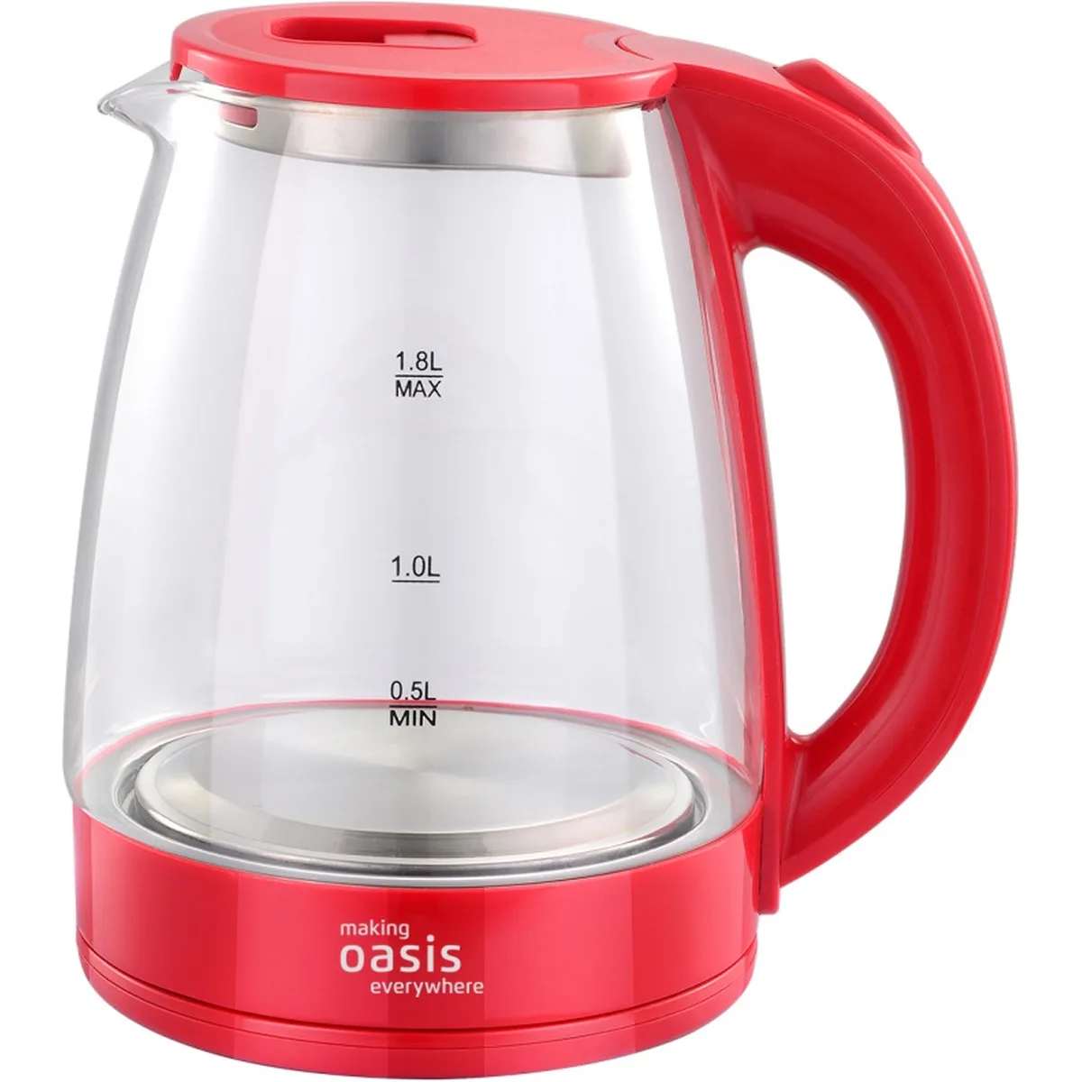 Чайник Oasis K-8GR, электрический, красный