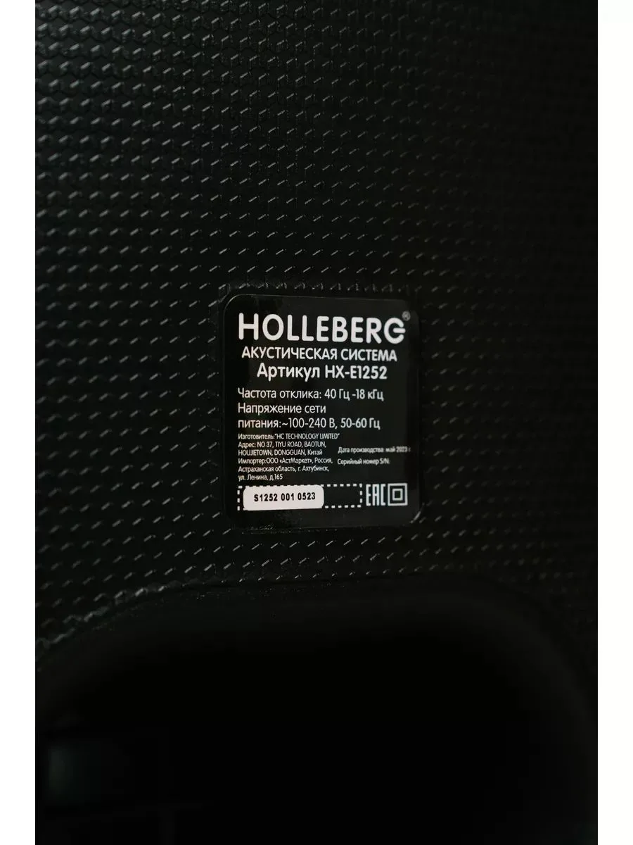 Акустическая система Holleberg HX-E1252, чёрный — фото 5