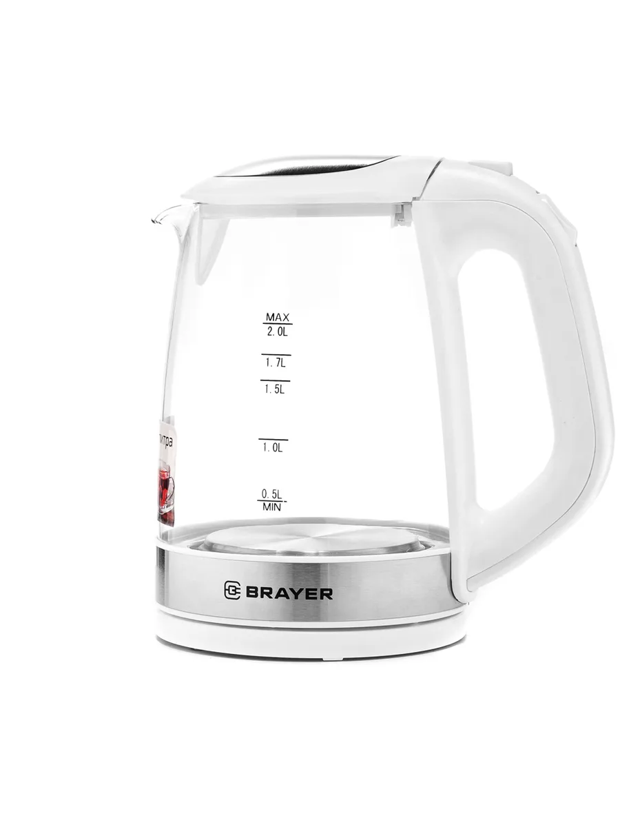 Чайник Brayer BR1040WH, электрический, белый