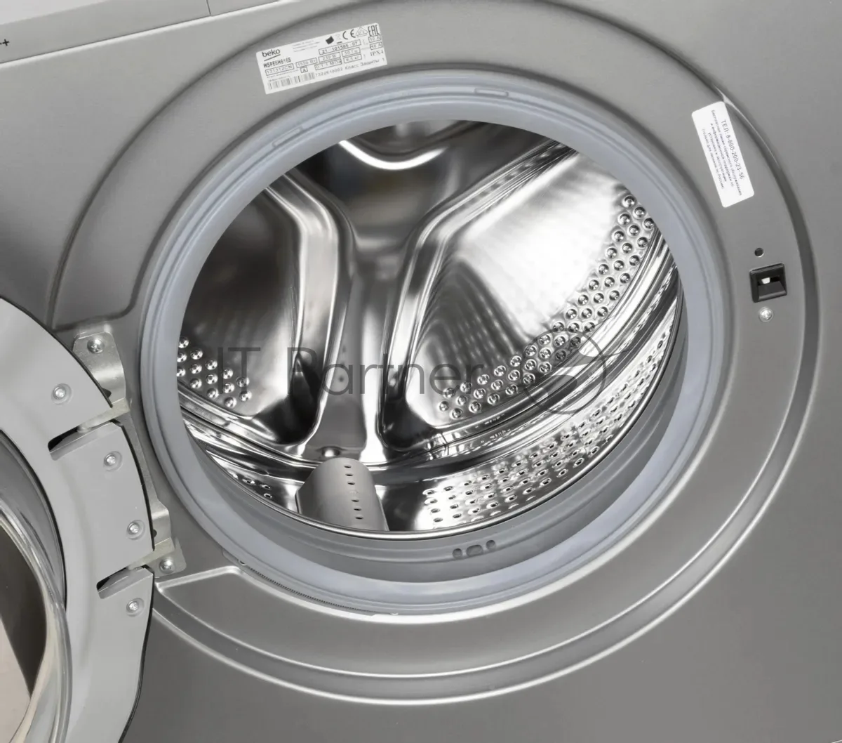 Стиральная машина Beko WSPE6H616S, фронтальная загрузка, серебристый — фото 4