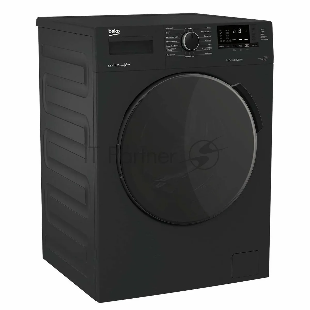 Стиральная машина Beko WSPE6H616A, фронтальная загрузка, чёрный — фото 2