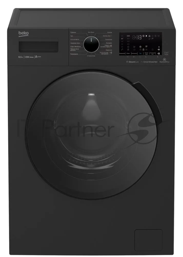 Стиральная машина Beko WSPE6H616A, фронтальная загрузка, чёрный