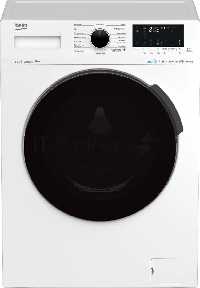 Стиральная машина Beko WSPE6H616W, фронтальная загрузка, белый