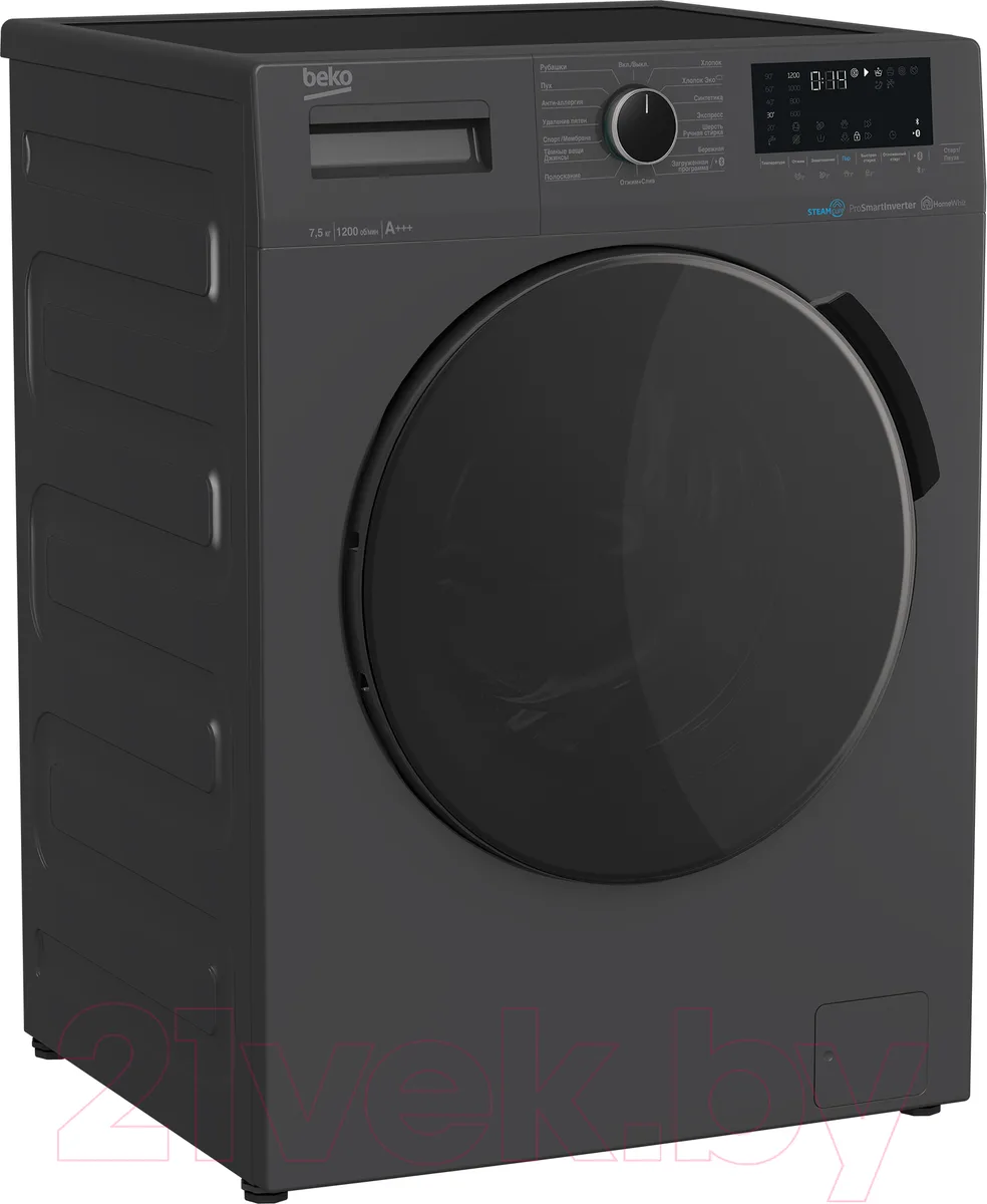 Стиральная машина Beko WSPE7H616A, фронтальная загрузка, серый