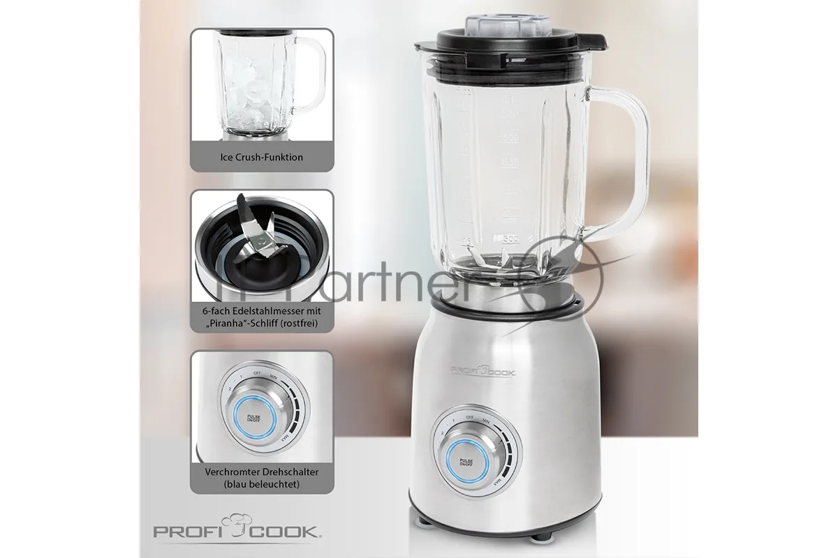 Блендер Profi Cook PC-UM 1207, стационарный, серебристый