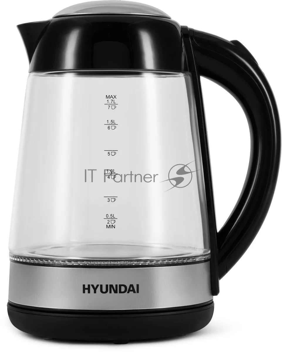 Чайник Hyundai HYK-G3803, электрический, чёрный
