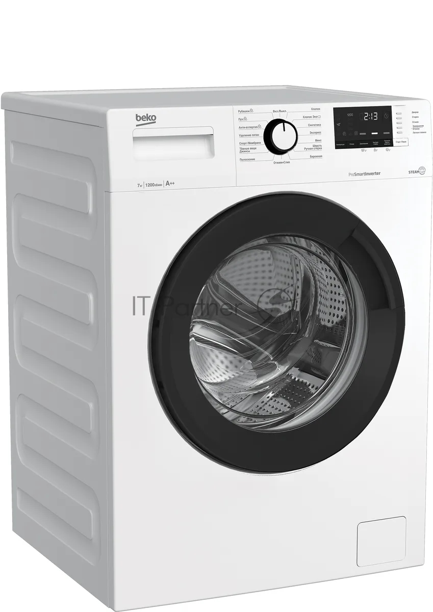 Стиральная машина Beko WSRE7612XAWI, фронтальная загрузка, белый — фото 3