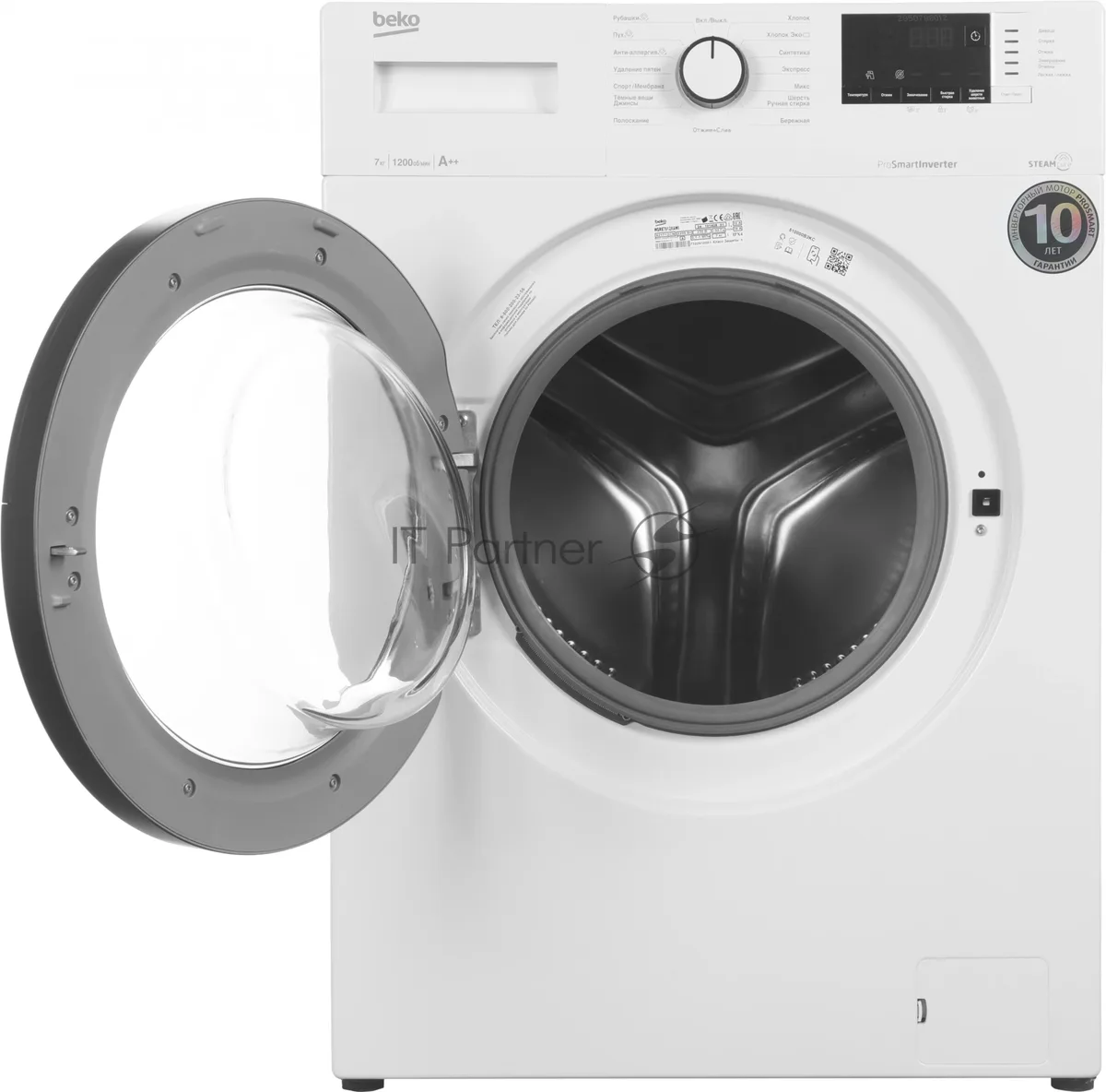 Стиральная машина Beko WSRE7612XAWI, фронтальная загрузка, белый — фото 4