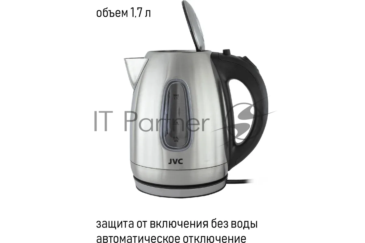 Чайник JVC JK-KE1723, электрический, серебристый — фото 2