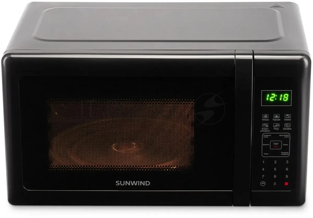 Микроволновая печь SunWind SUN-MW007, соло, чёрный