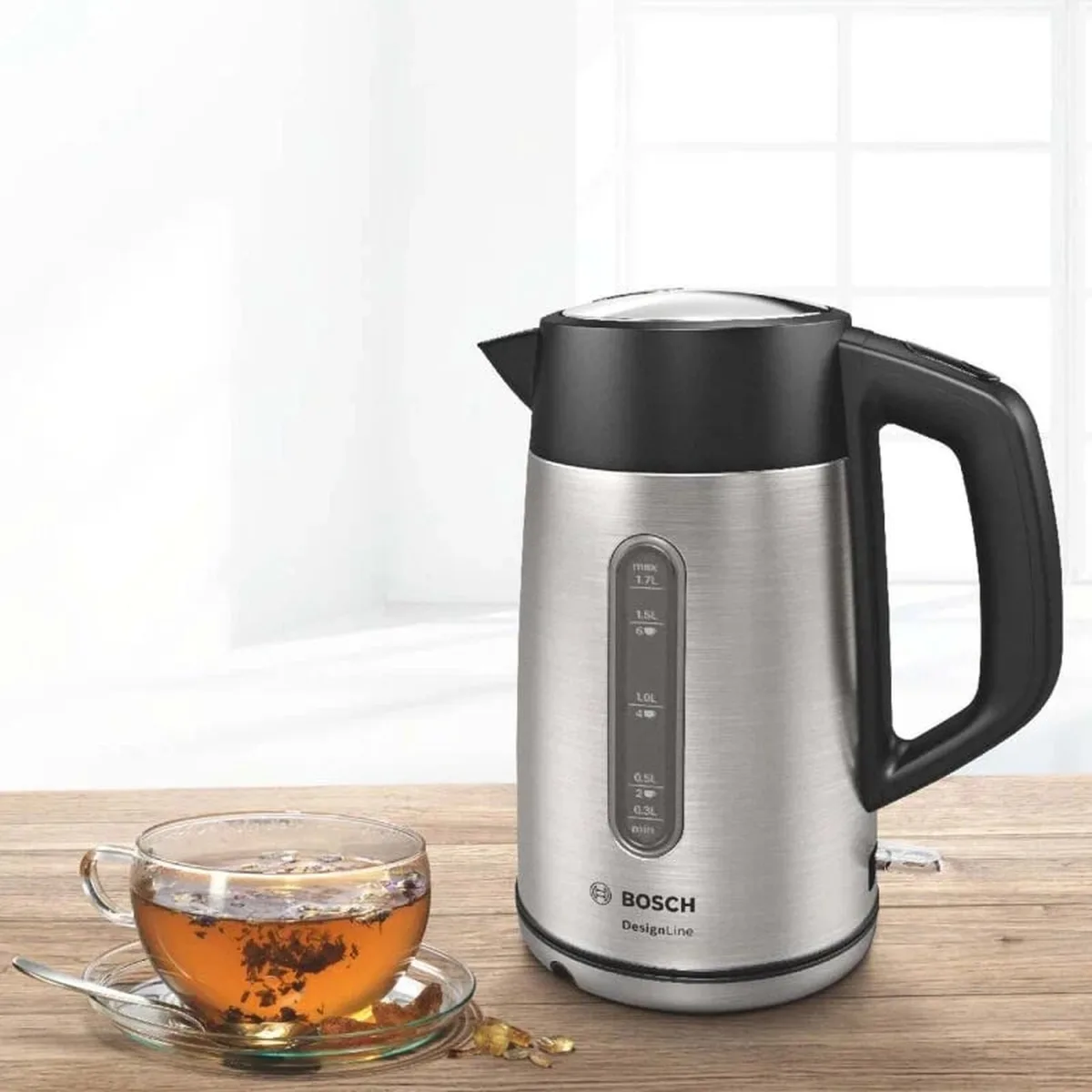 Чайник Bosch TWK4P440, электрический, чёрный