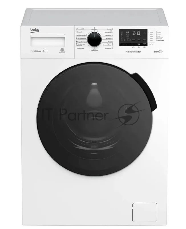Стиральная машина Beko WSPE7612W, фронтальная загрузка, белый