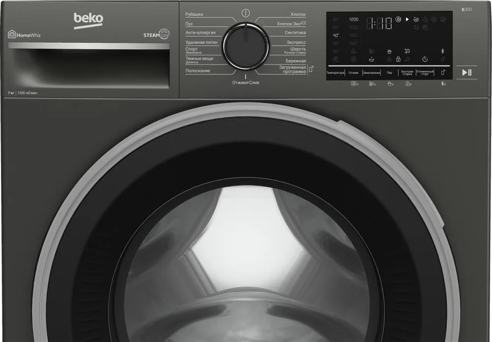Стиральная машина Beko B3WFR572AB, фронтальная загрузка, серый — фото 3