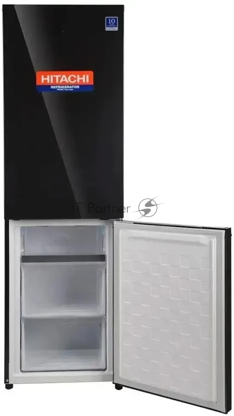 Холодильник Hitachi R-B410PUC6 BBK, двухкамерный, чёрный