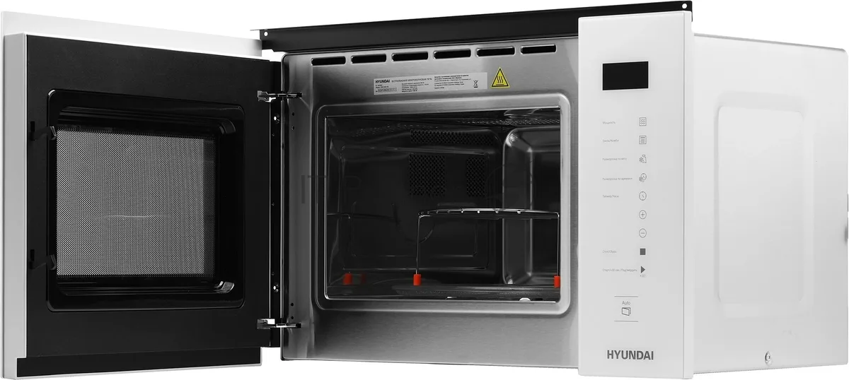 Встраиваемая микроволновая печь Hyundai HBW 2560 WG, соло, белый — фото 4