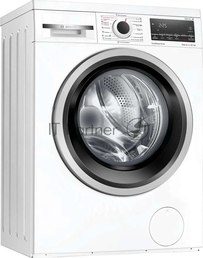 Стирально-сушильная машина Bosch WDS28460ME, фронтальная загрузка, белый