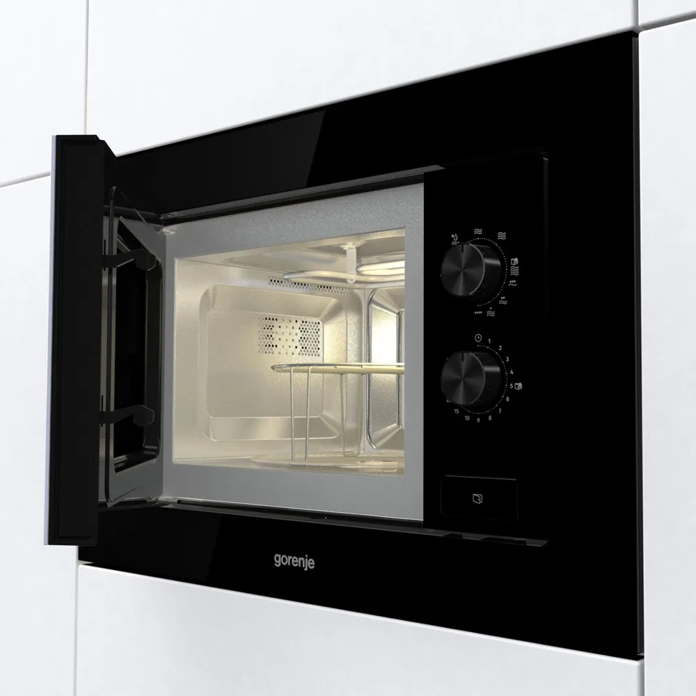 Встраиваемая микроволновая печь Gorenje BM201EG1BG, соло, чёрный — фото 2