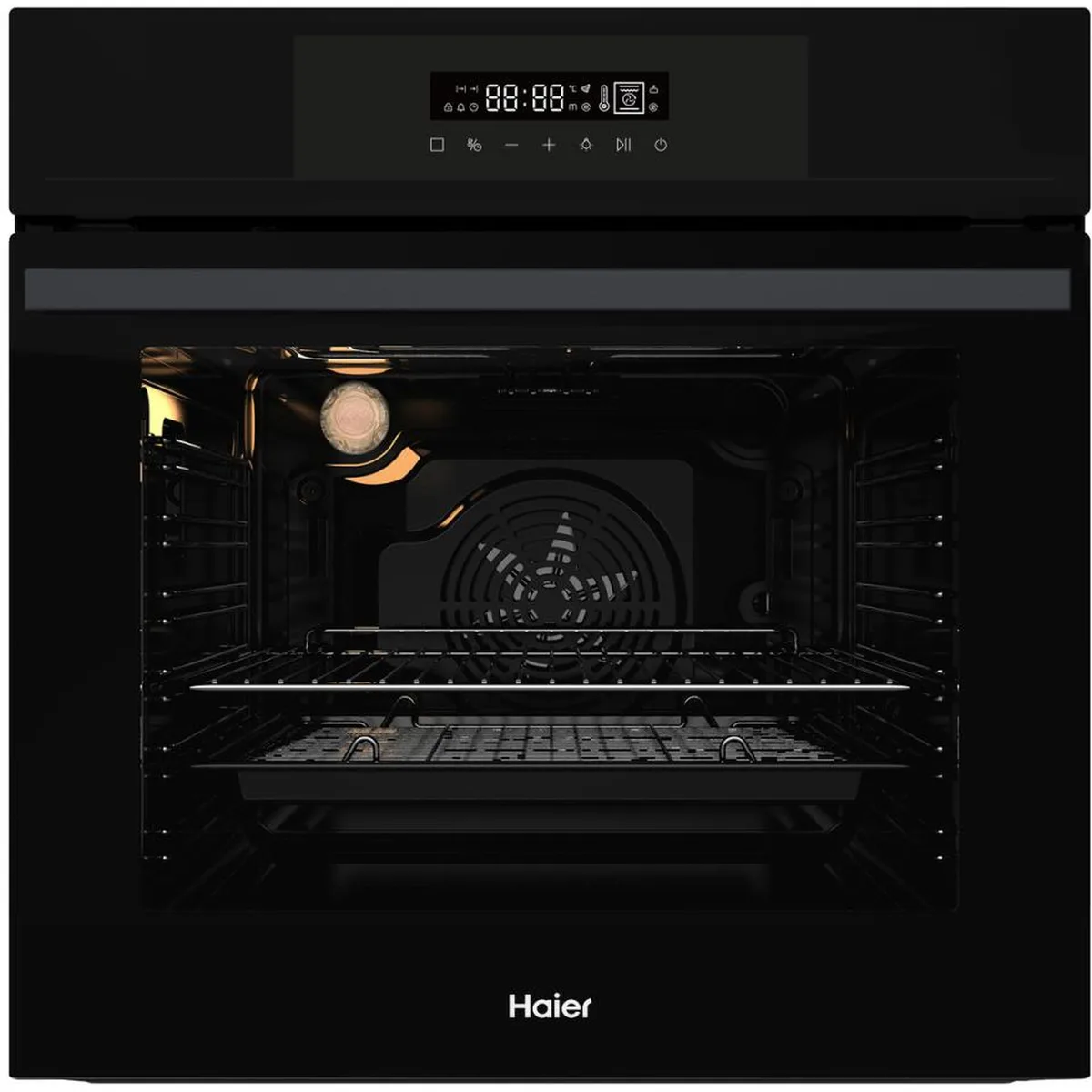 Духовой шкаф Haier HOX-FP3AGB, электрический, чёрный