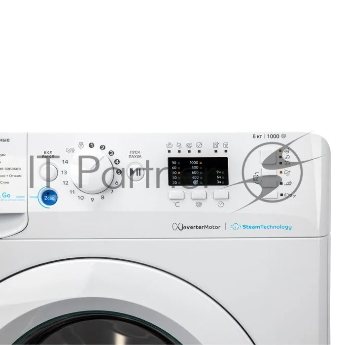 Стиральная машина Indesit BWSA 6109 WWV, фронтальная загрузка, белый — фото 2