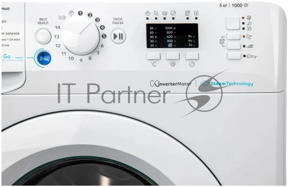 Стиральная машина Indesit BWSA 5109 WWV, фронтальная загрузка, белый — фото 3