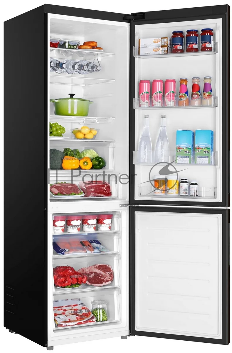 Холодильник Haier C4F740CBXGU1, двухкамерный, чёрный — фото 3