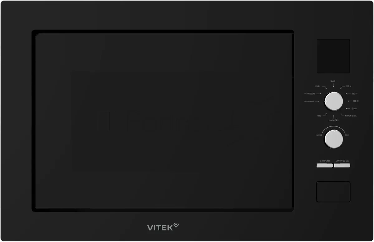 Встраиваемая микроволновая печь Vitek VBMW 2540 BG, соло, чёрный