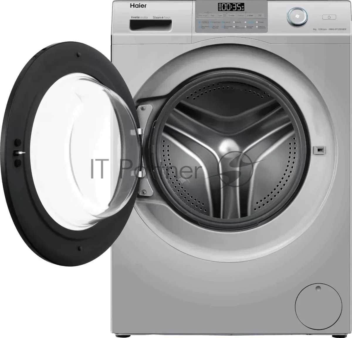 Стиральная машина Haier HW60-BP12959BSE, фронтальная загрузка, серебристый — фото 4