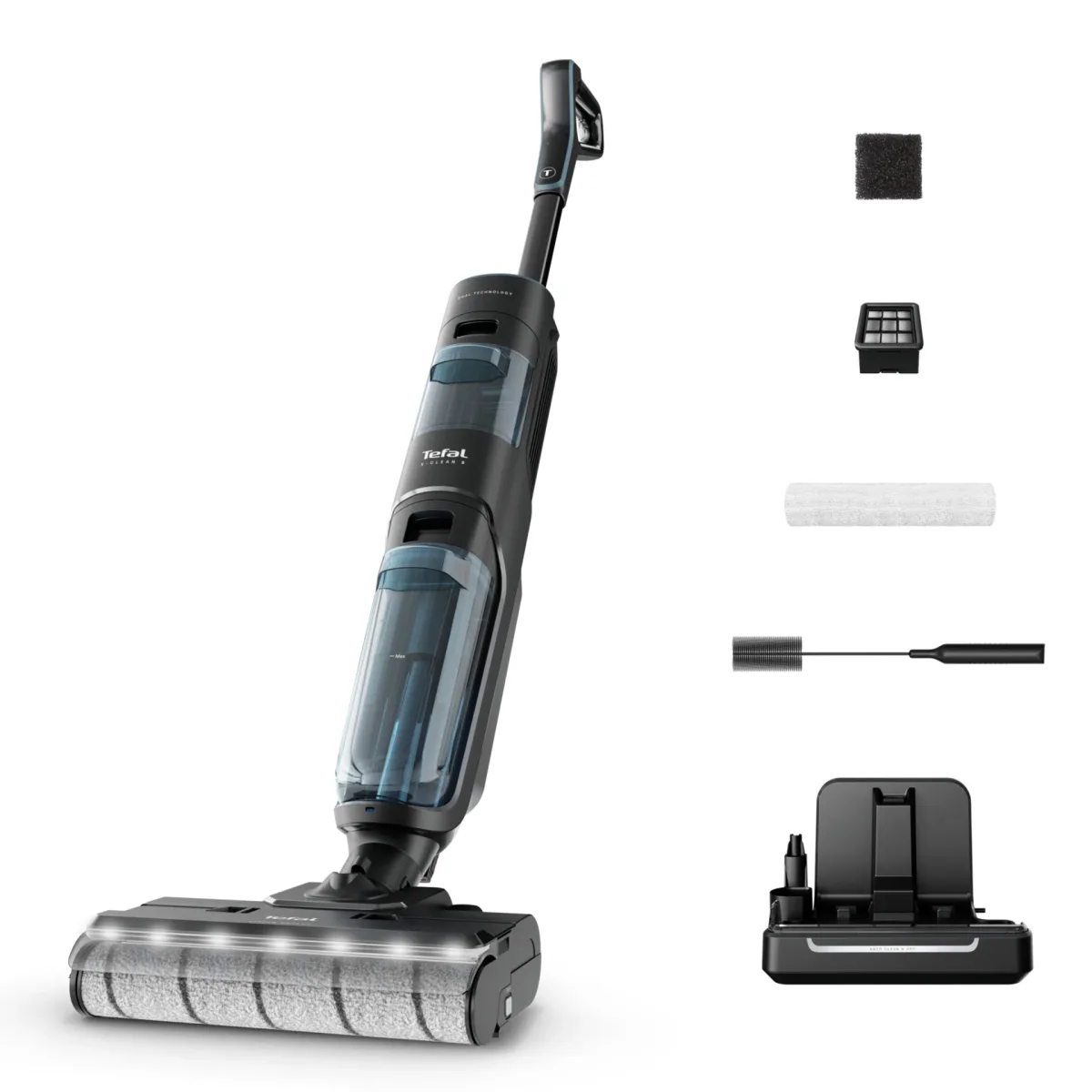 Вертикальный пылесос Tefal X-Clean 5 GF5555F0, моющий беспроводной, серый