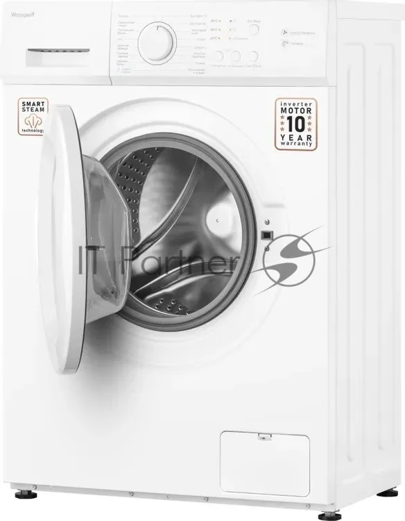 Стиральная машина Weissgauff WM 4506 Inverter Steam, фронтальная загрузка, белый — фото 2