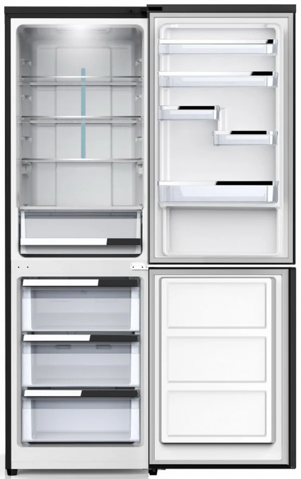 Холодильник Schaub Lorenz SLU S344GY7EI, двухкамерный, чёрный — фото 2