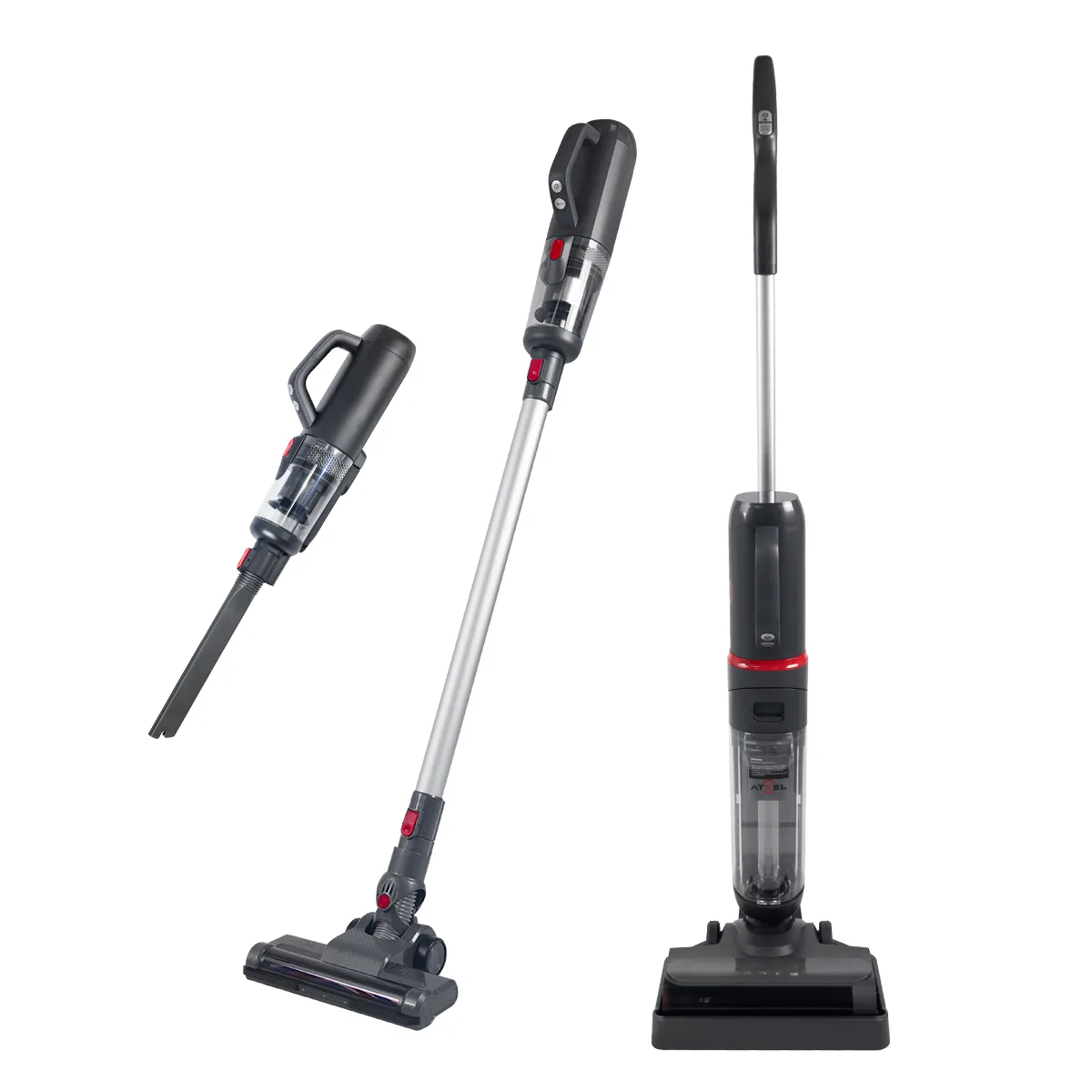 Вертикальный пылесос Atvel F35 TotalClean, моющий беспроводной, серый