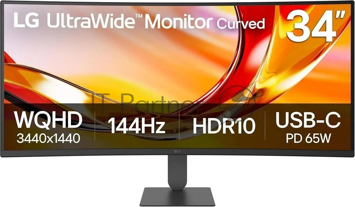 Монитор LG UltraWide 34U640B-B, 34", 3440x1440, VA, 144 Гц, чёрный