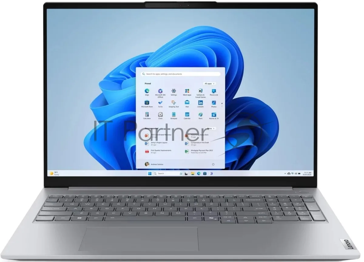 Ноутбук Lenovo ThinkBook 16 G9 IRL, 16", Intel Core i5-13420H, 16 ГБ, 512 ГБ SSD, серый
