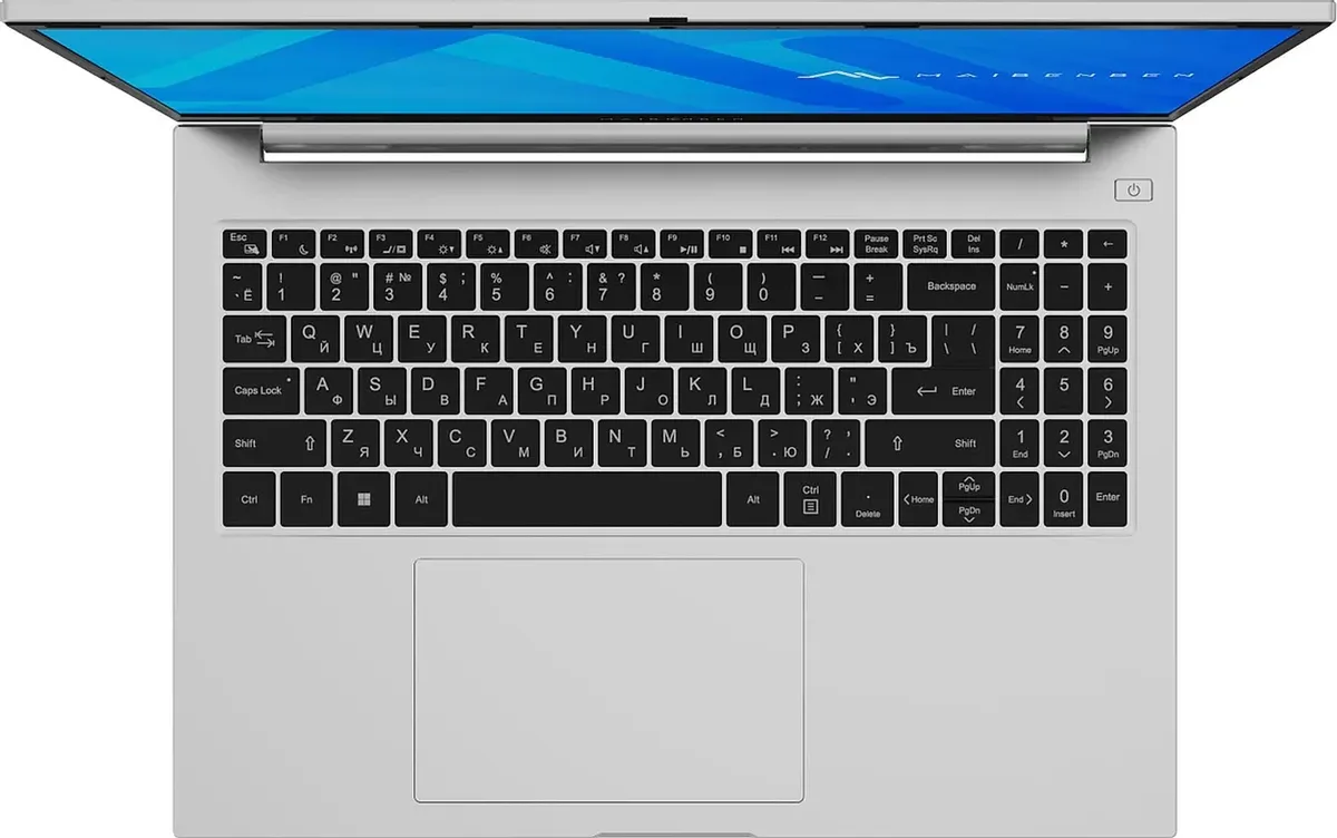 Ноутбук Maibenben Cam 4825mAh, 16", Ryzen 3 4300U, 8 ГБ, 512 ГБ SSD, серебристый