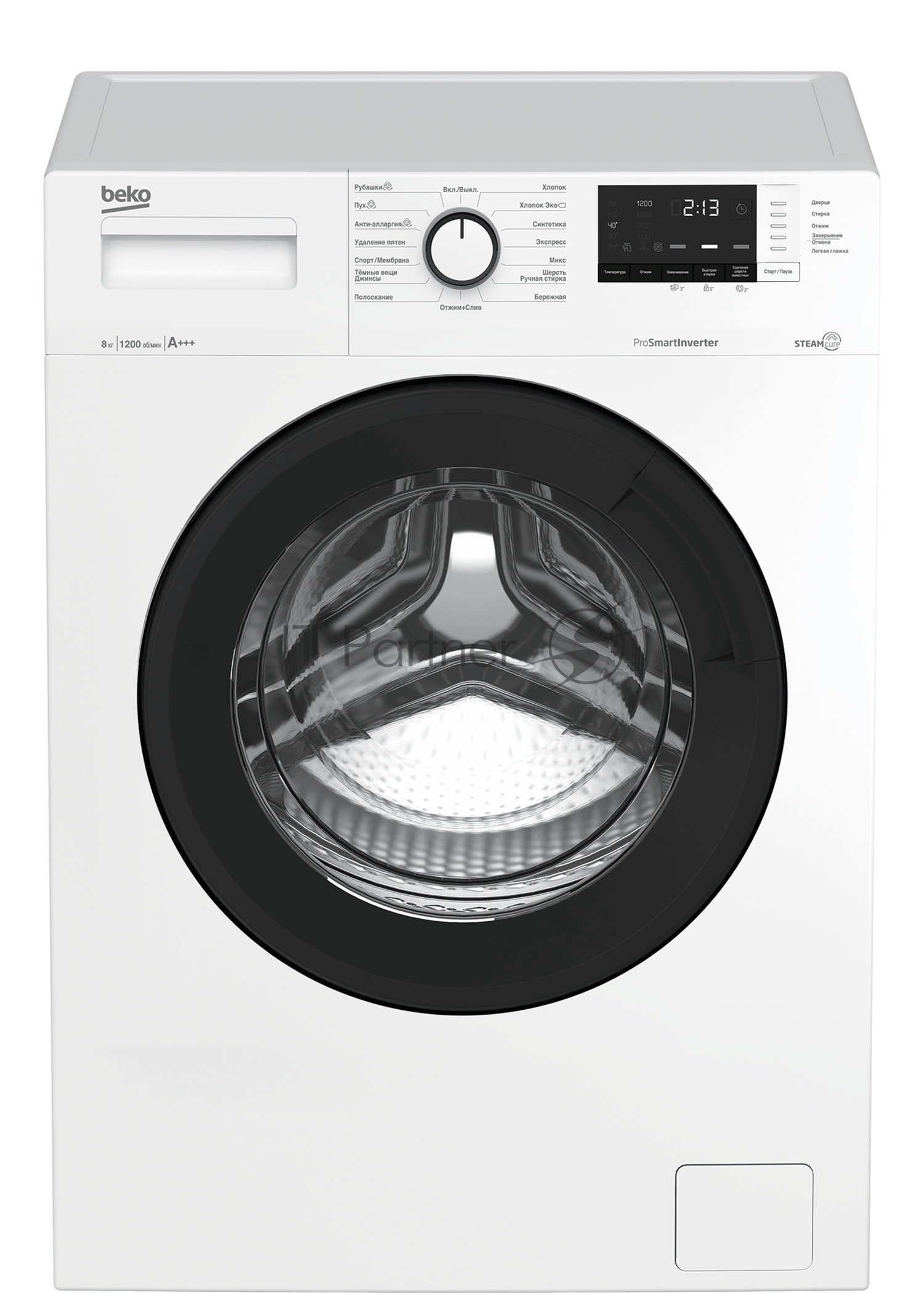 Стиральная машина Beko WSRE8612XAWI, фронтальная загрузка, белый