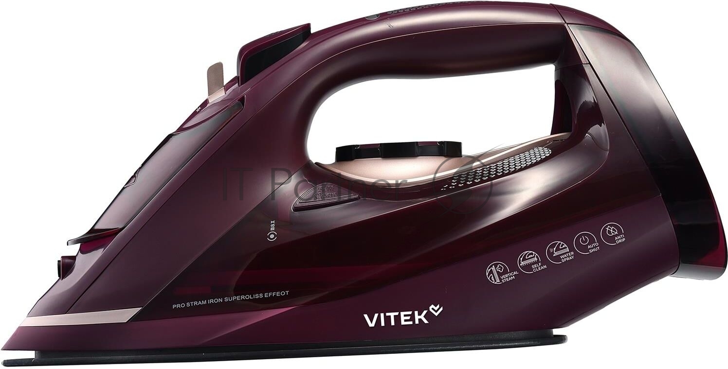 Vitek Утюг Vitek VT-IRN1204 бордовый, 2400 Вт, 23 г/мин, 150 г/мин, 450 мл